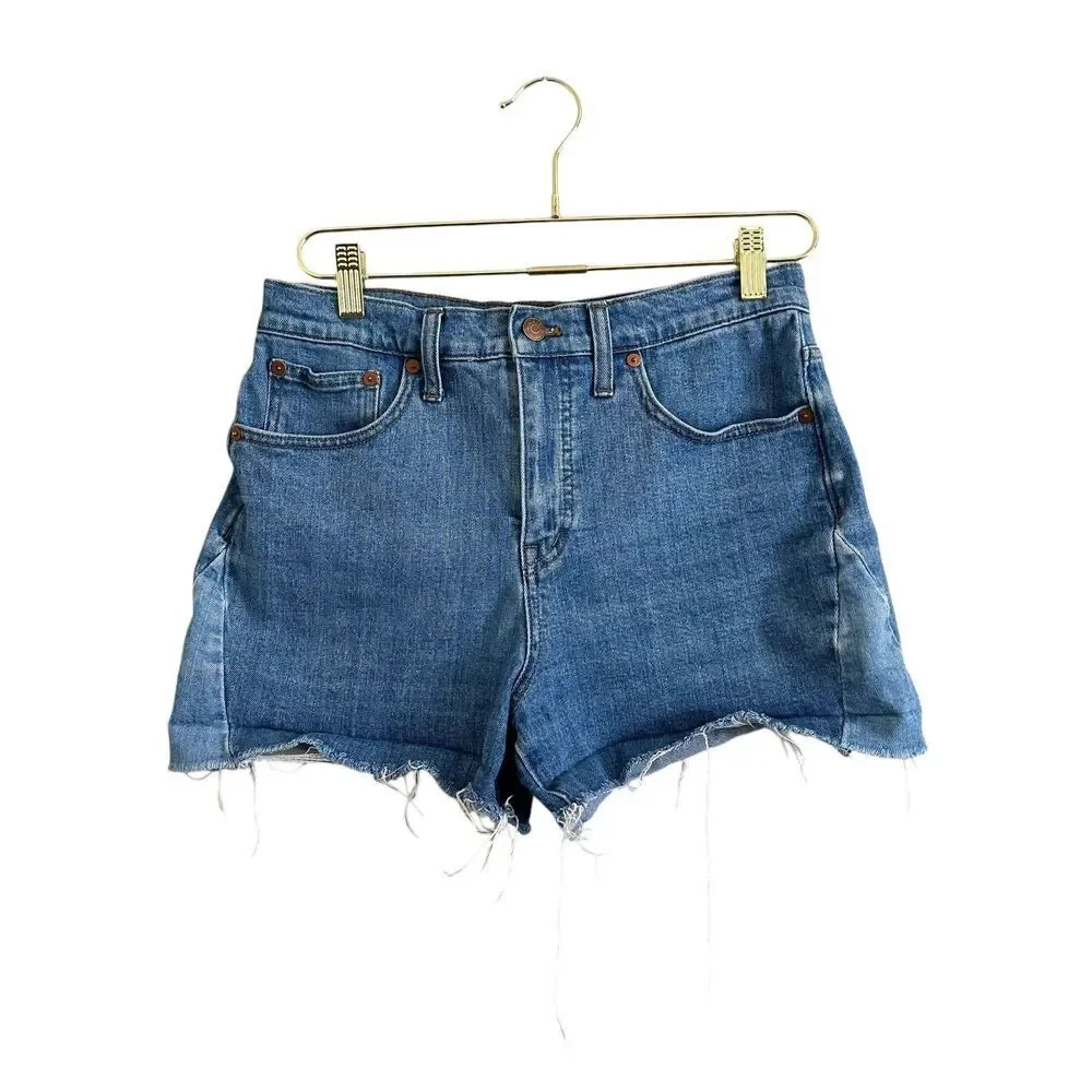 Madewell High Rise Denim Shorts‎ Pieced Edition Women's Size 28 Wylie Wash Blue